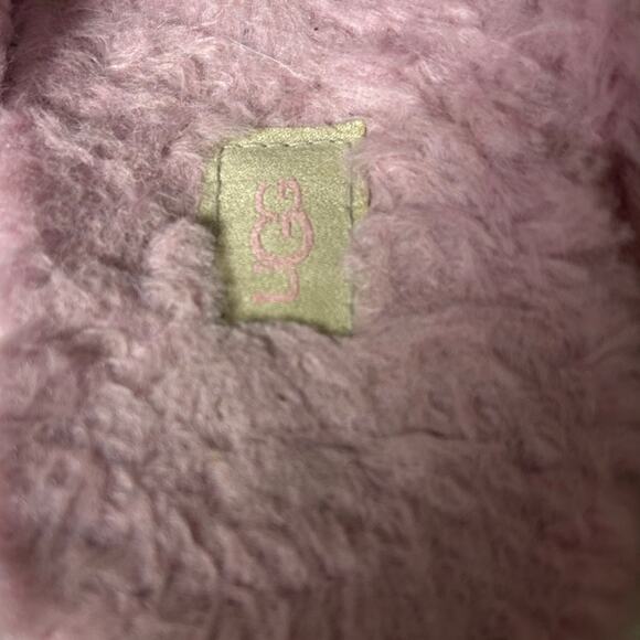 UGG Fuzz Sugar cross strap slide platform sandals in shell size 7 - Picture 10 of 14